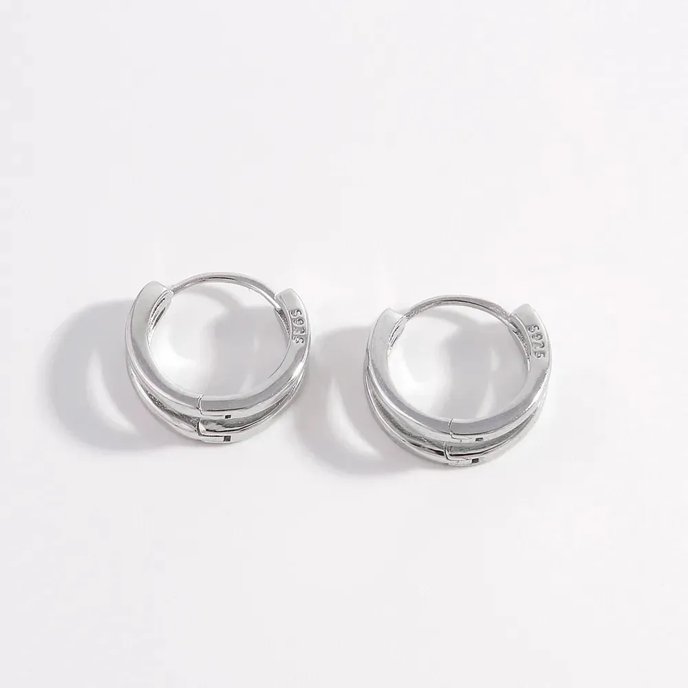 925 Sterling Silver Huggie Earrings sold by Gigi Laurent product image thumbnail 4