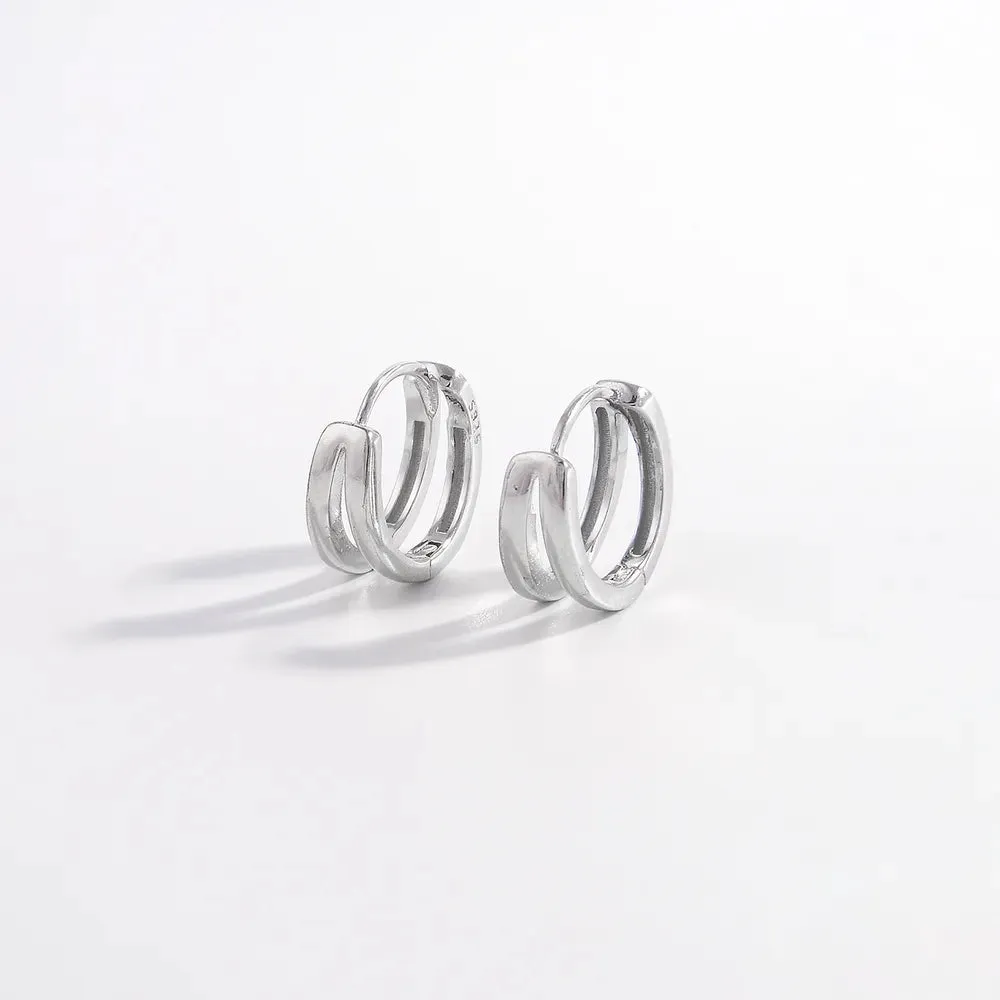 925 Sterling Silver Huggie Earrings sold by Gigi Laurent product image thumbnail 5