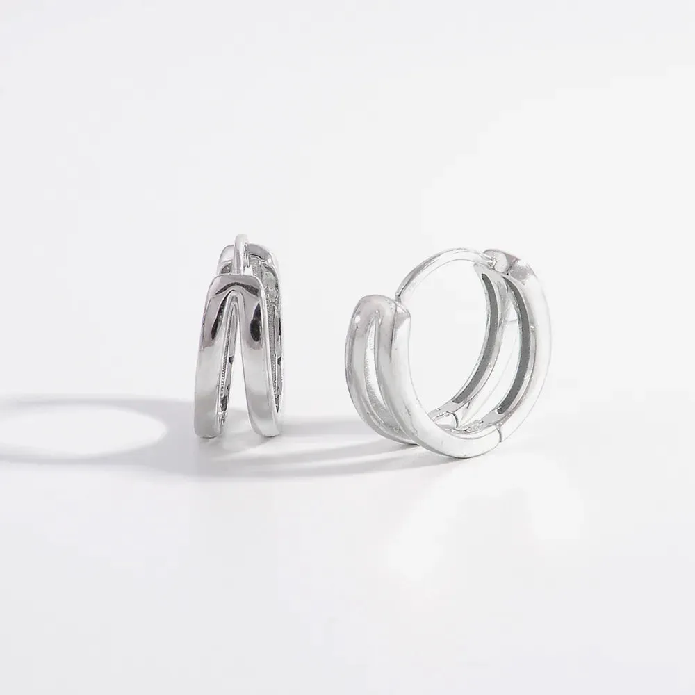 925 Sterling Silver Huggie Earrings sold by Gigi Laurent product image thumbnail 2