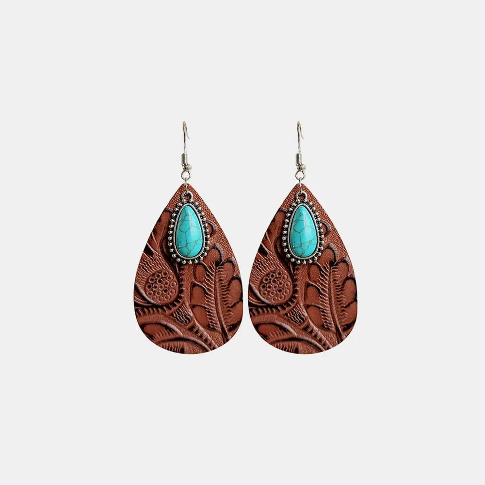 Artificial Turquoise Teardrop Earrings sold by Gigi Laurent product image thumbnail 3