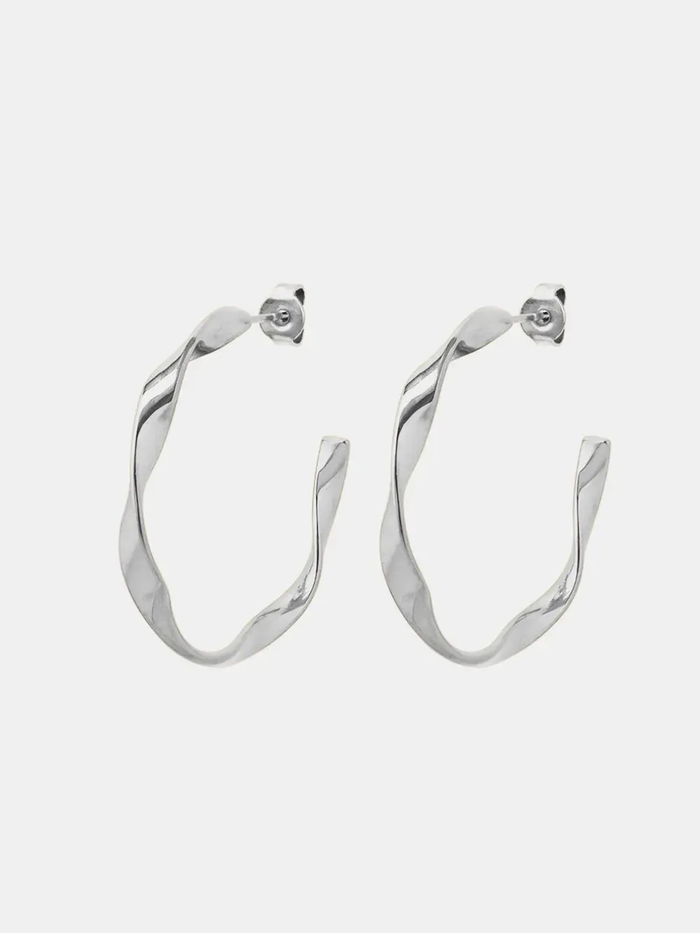 Titanium Steel C-Hoop Earrings sold by Gigi Laurent product image thumbnail 5