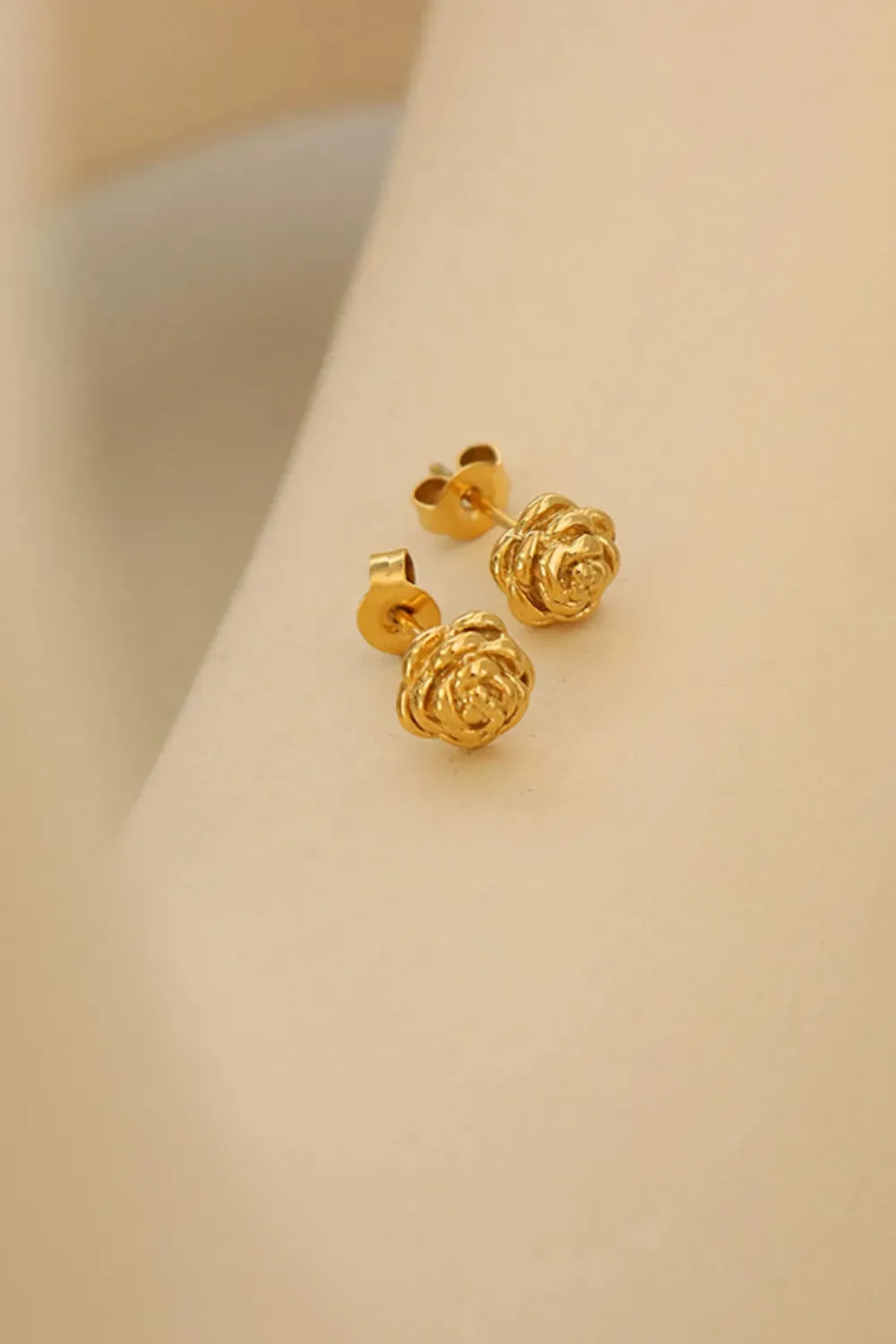 Titanium Steel Flower Stud Earrings sold by Gigi Laurent product image thumbnail 3
