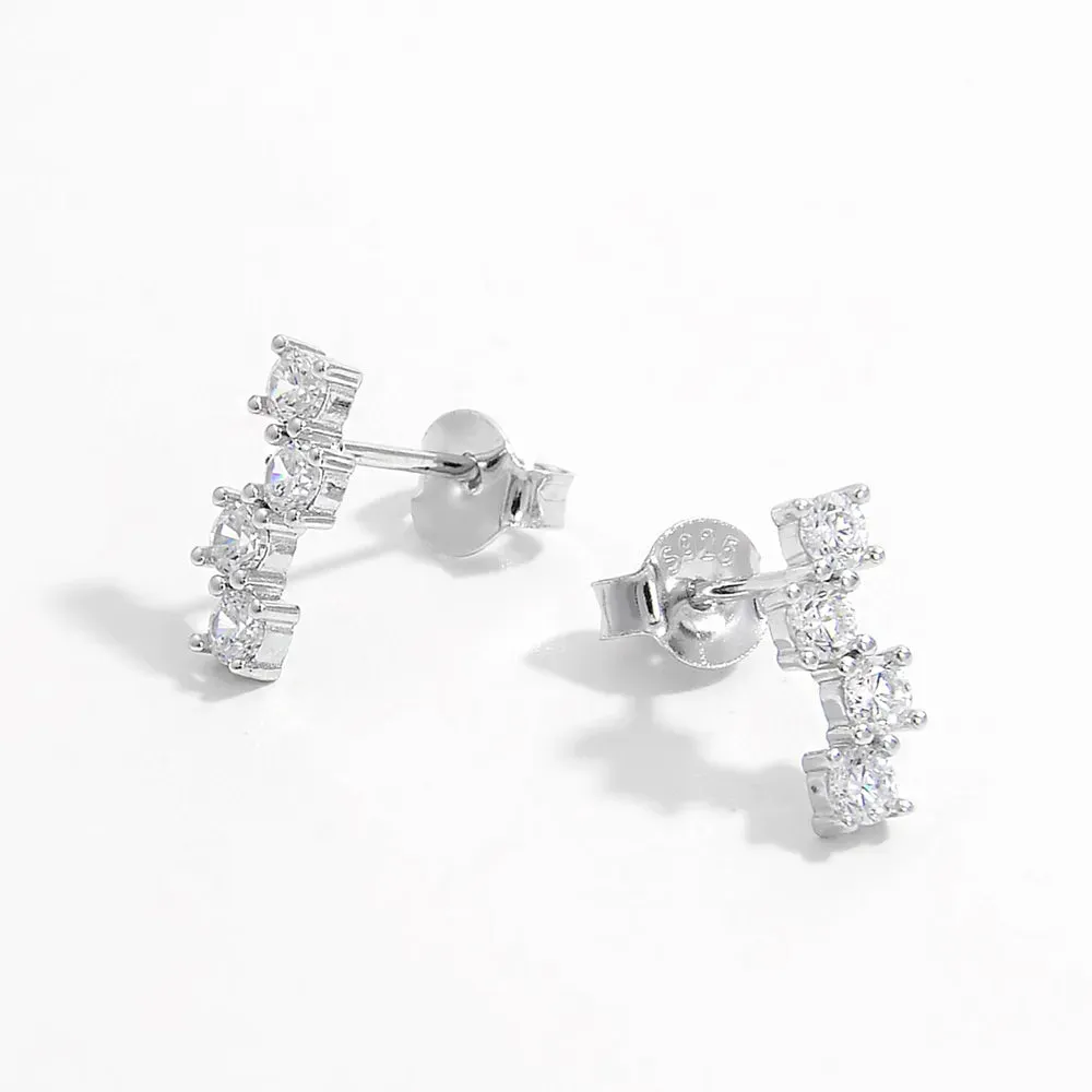 925 Sterling Silver Inlaid Zircon Stud Earrings sold by Gigi Laurent product image thumbnail 2