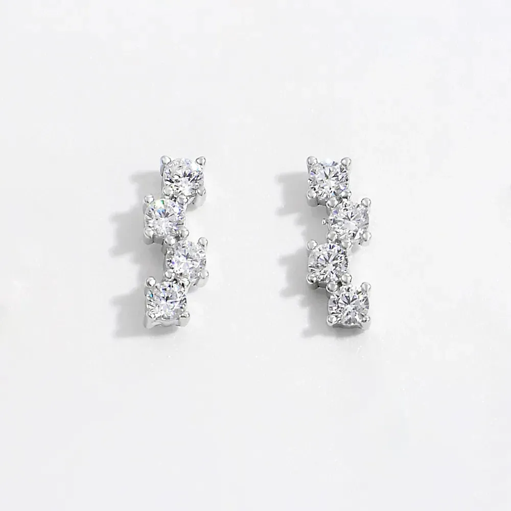 925 Sterling Silver Inlaid Zircon Stud Earrings sold by Gigi Laurent