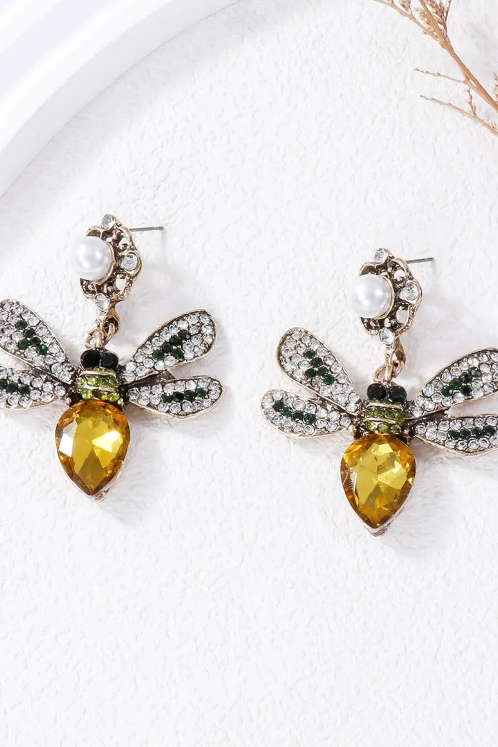 Natural Stone Bee Dangle Earrings sold by Gigi Laurent product image thumbnail 3