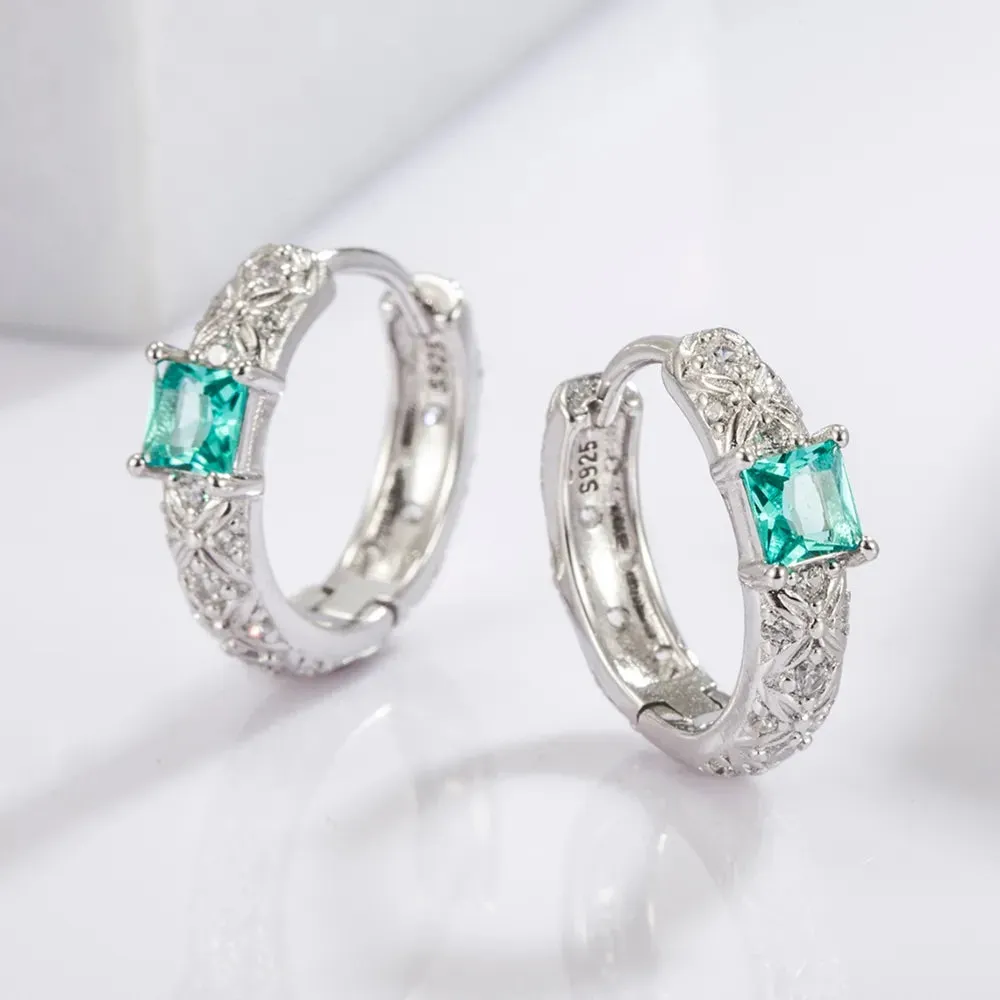 925 Sterling Silver Inlaid Zircon Earrings sold by Gigi Laurent product image thumbnail 3