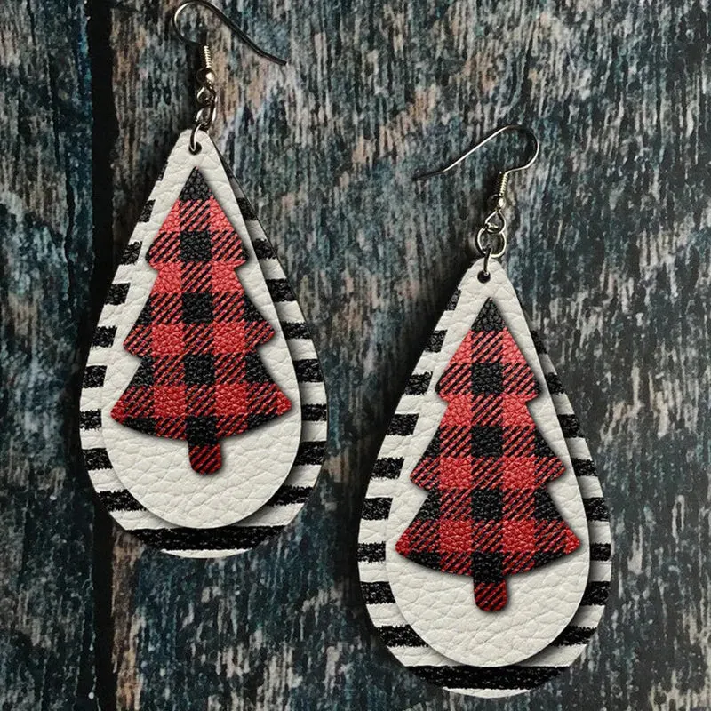 Christmas Tree PU Leather Earrings sold by Gigi Laurent product image thumbnail 4