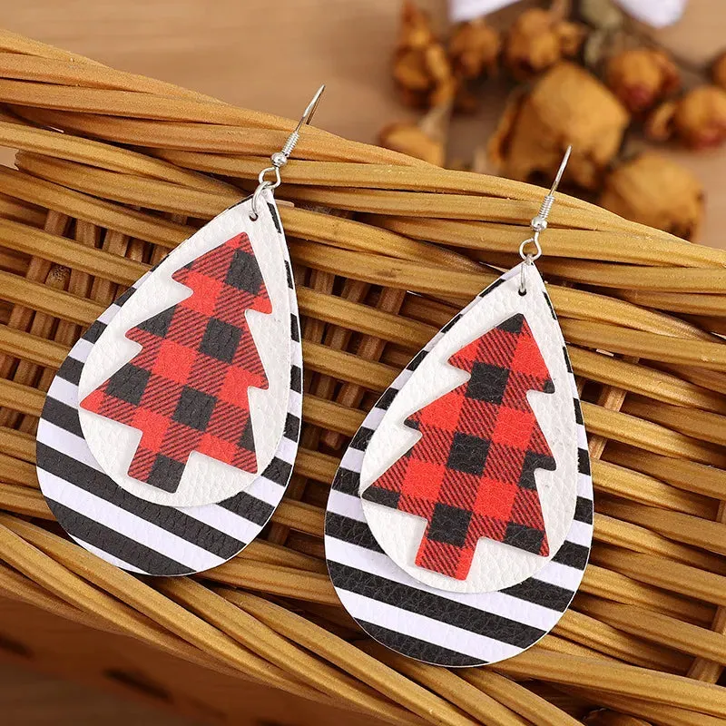Christmas Tree PU Leather Earrings sold by Gigi Laurent product image thumbnail 3