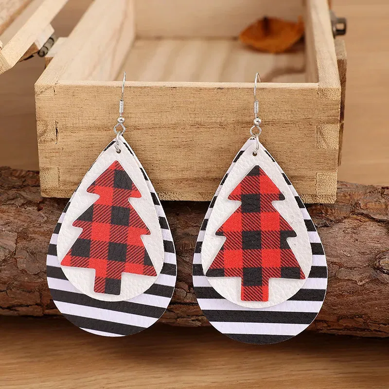Christmas Tree PU Leather Earrings sold by Gigi Laurent product image thumbnail 2