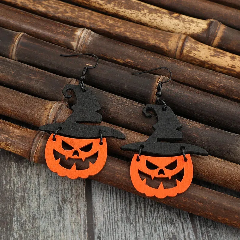 Wooden Pumpkin Shape Earrings sold by Gigi Laurent product image thumbnail 2