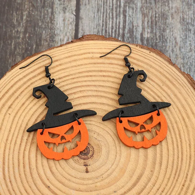 Wooden Pumpkin Shape Earrings sold by Gigi Laurent product image thumbnail 4