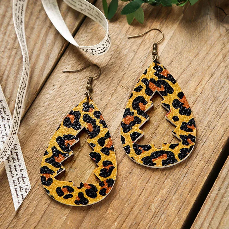 PU Leather Cutout Christmas Tree Earrings sold by Gigi Laurent product image thumbnail 4