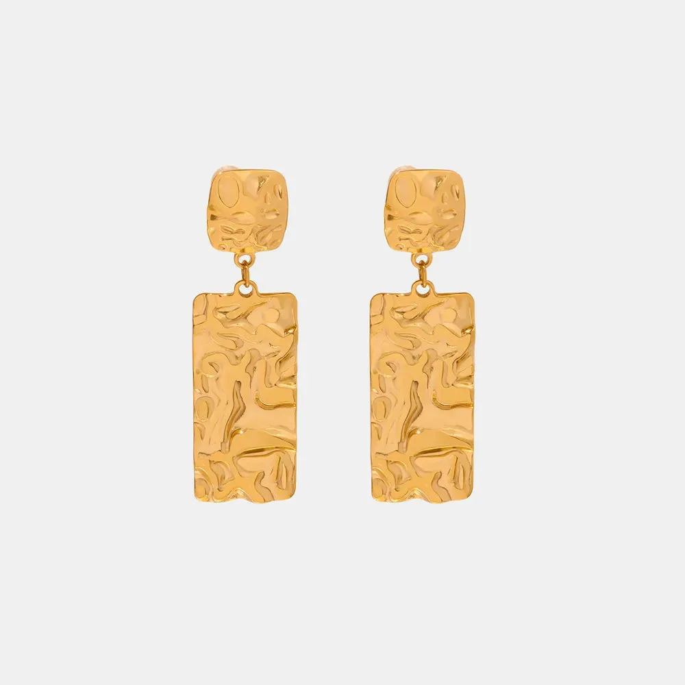 Titanium Steel Textured Geometric Earrings sold by Gigi Laurent product image thumbnail 5