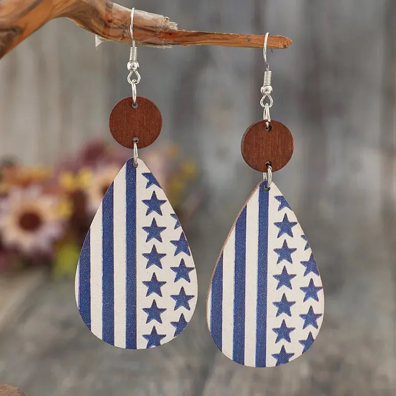 Printed PU Leather Dangle Earrings sold by Gigi Laurent