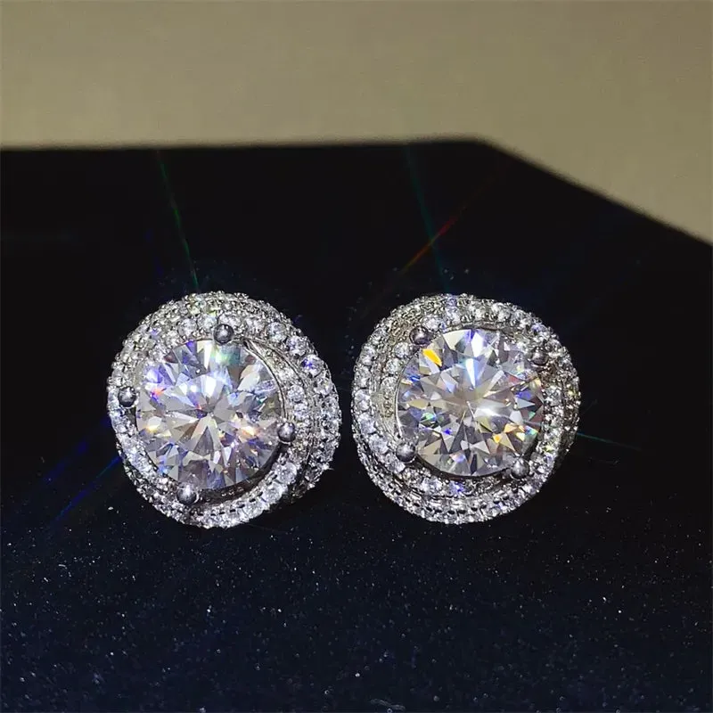 6 Carat Moissanite 925 Sterling Silver Earrings sold by Gigi Laurent