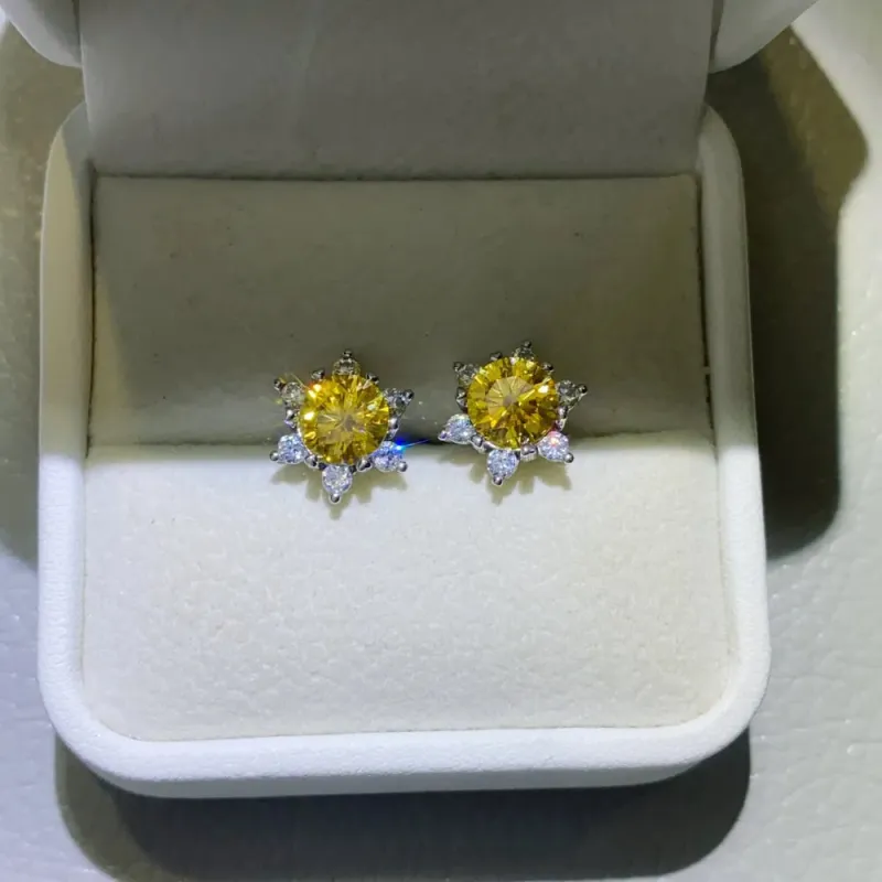 2 Carat Moissanite 925 Sterling Silver Stud Earrings sold by Gigi Laurent