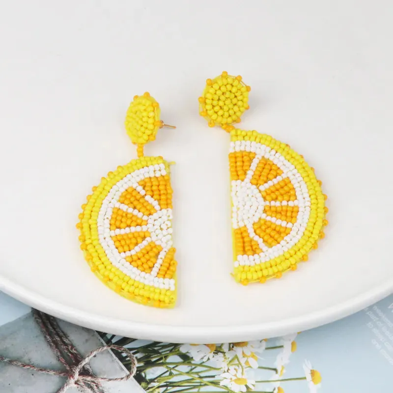 Alloy Beaded Orange Shape Earrings sold by Gigi Laurent