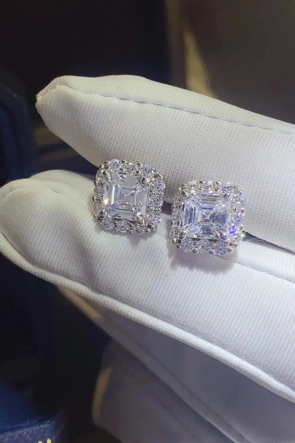 2 Carat Moissanite 925 Sterling Silver Stud Earrings sold by Gigi Laurent product image thumbnail 4