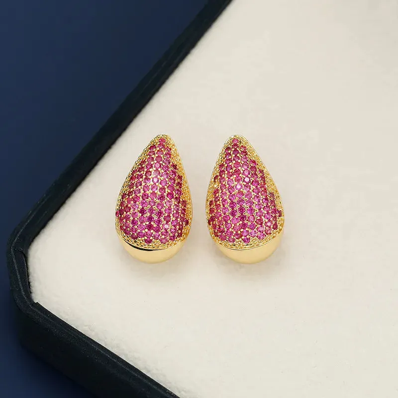 18K Gold-Plated Zircon Teardrop Earring sold by Gigi Laurent product image thumbnail 2