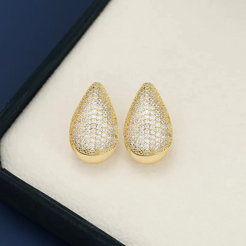 18K Gold-Plated Zircon Teardrop Earring sold by Gigi Laurent product image thumbnail 3