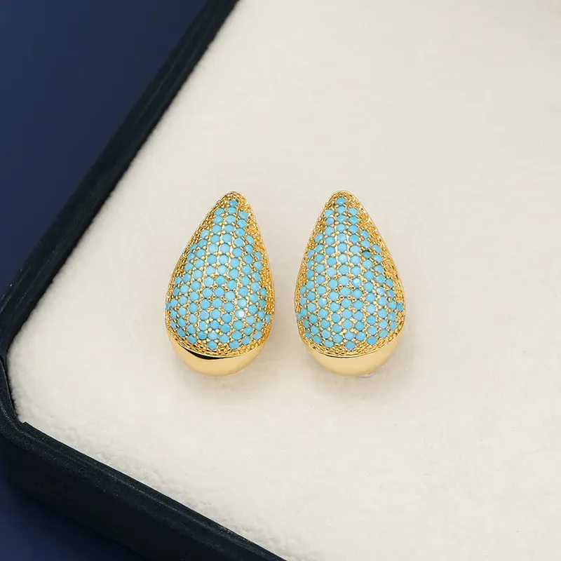 18K Gold-Plated Zircon Teardrop Earring sold by Gigi Laurent product image thumbnail 4