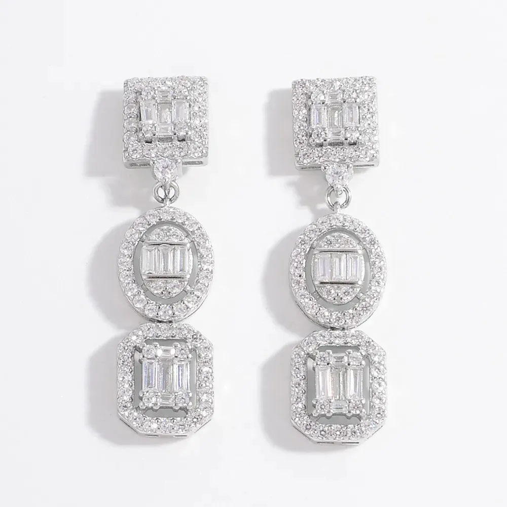 925 Sterling Silver Inlaid Zircon Earrings sold by Gigi Laurent