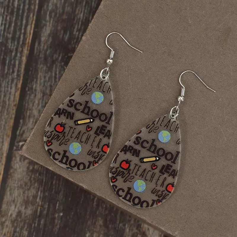 Acrylic Letter Teardrop Shape Earrings sold by Gigi Laurent product image thumbnail 4
