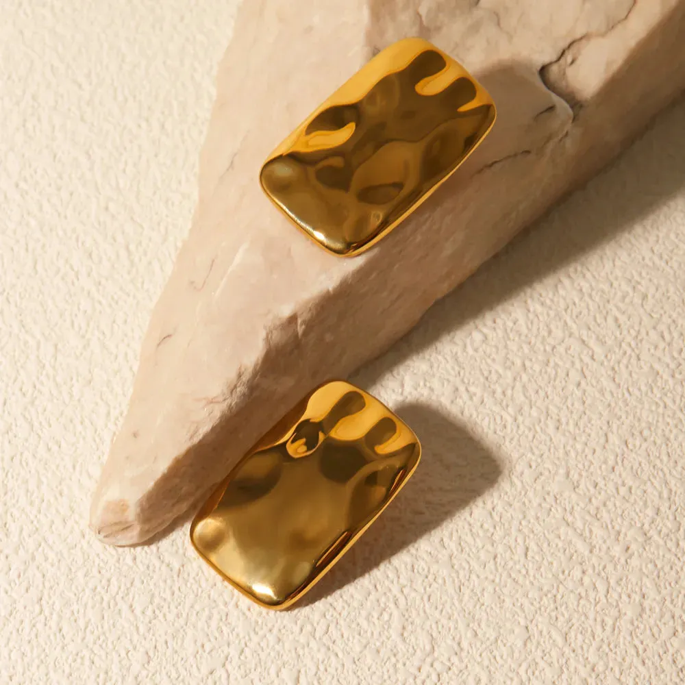 18K Gold-Plated Square Earrings sold by Gigi Laurent product image thumbnail 2