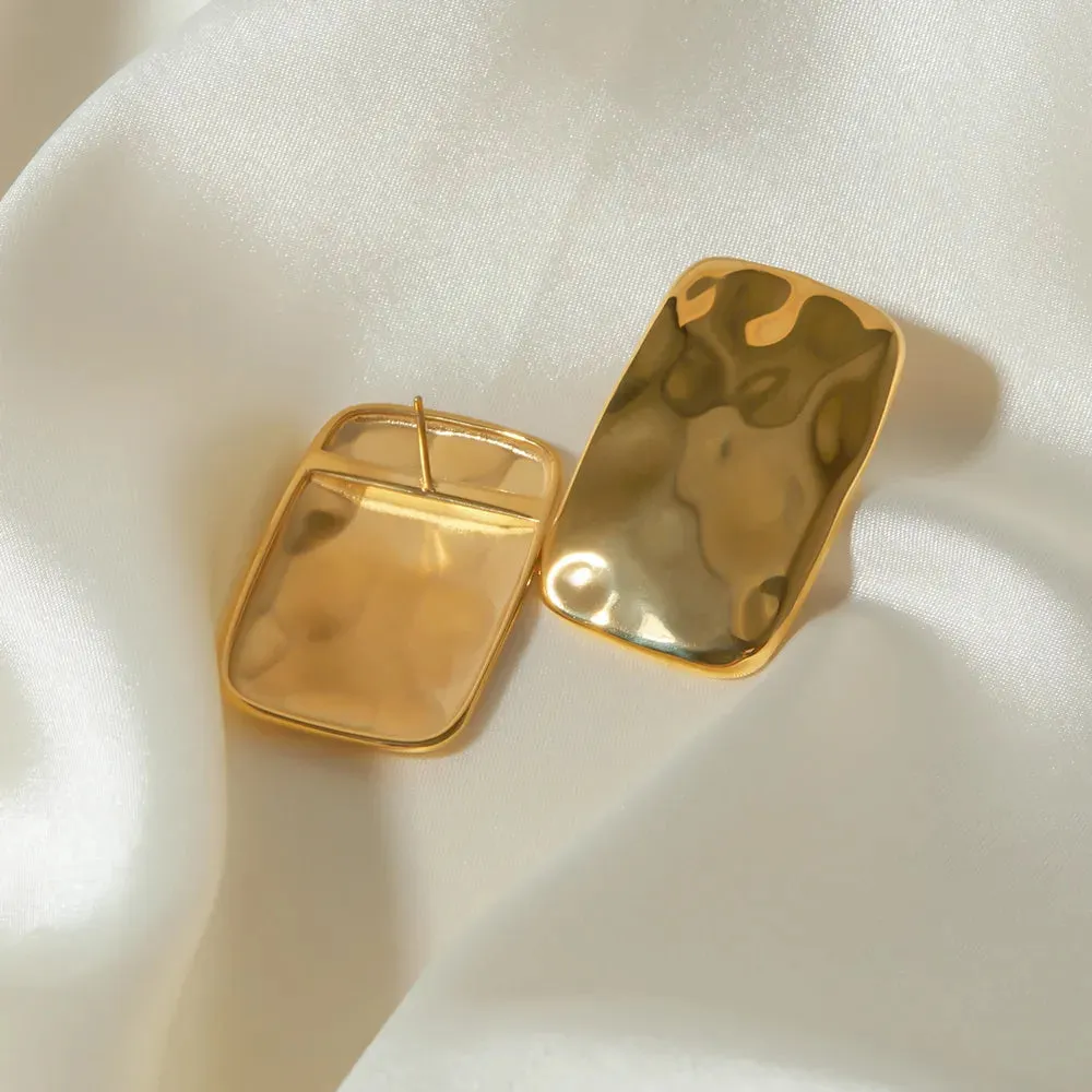 18K Gold-Plated Square Earrings sold by Gigi Laurent product image thumbnail 3