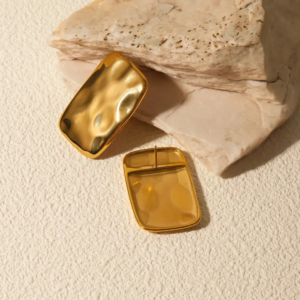 18K Gold-Plated Square Earrings sold by Gigi Laurent product image thumbnail 4