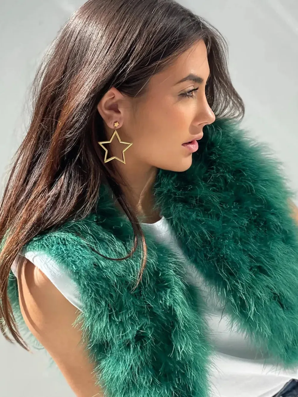 18K Gold-Plated Moon & Star Dangle Earrings sold by Gigi Laurent product image thumbnail 3