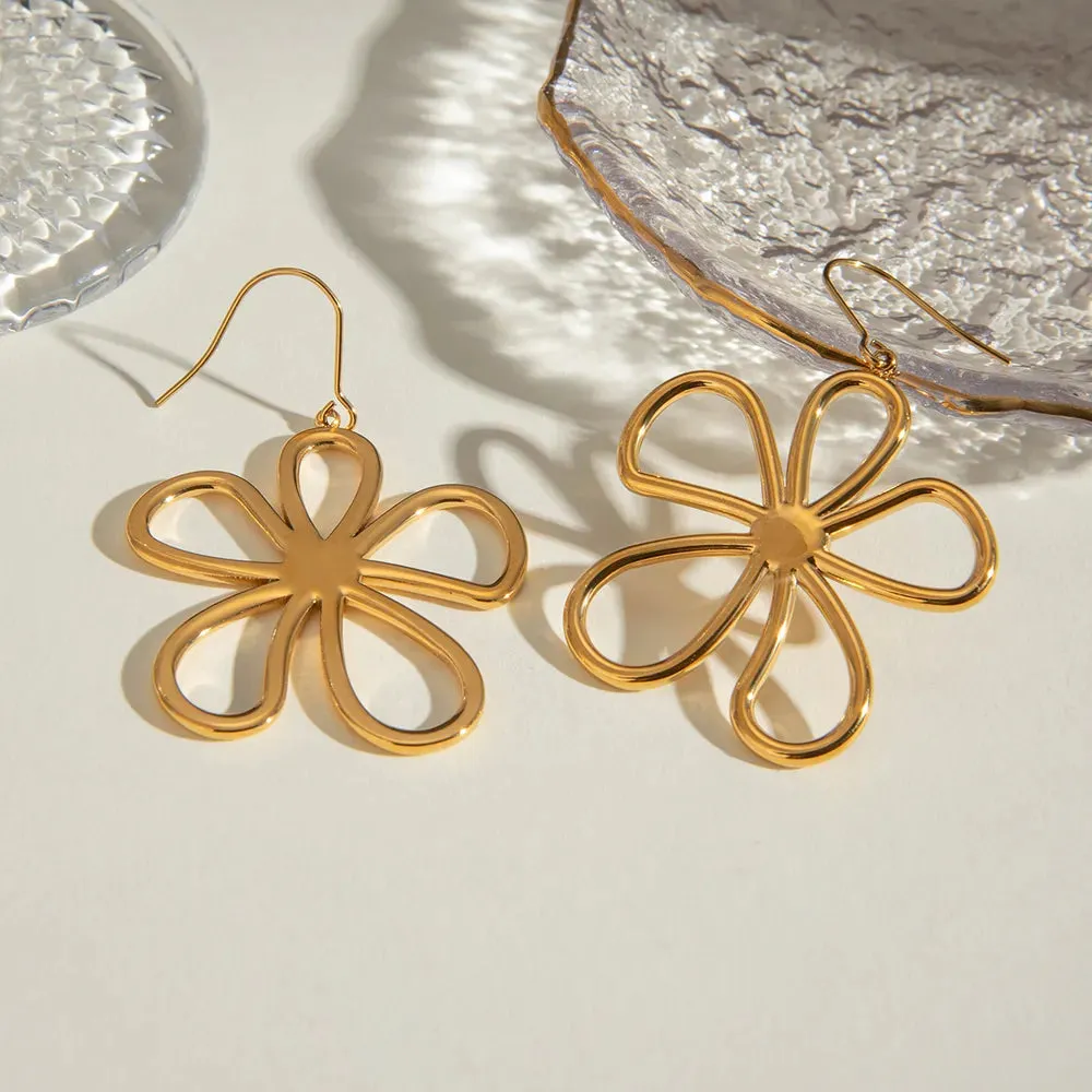 18K Gold-Plated Flower Earrings sold by Gigi Laurent product image thumbnail 2