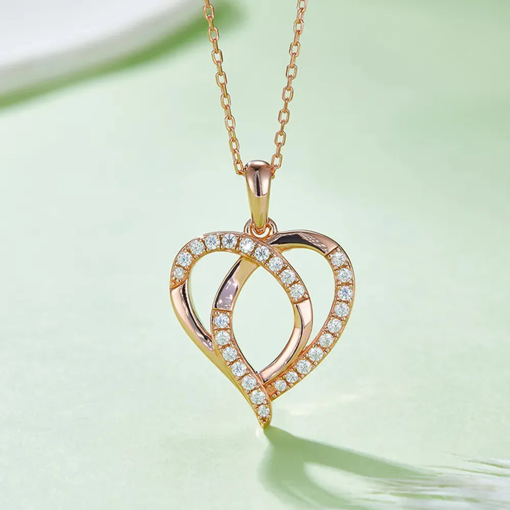 Moissanite 925 Sterling Silver Heart Shape Necklace sold by Gigi Laurent product image thumbnail 4