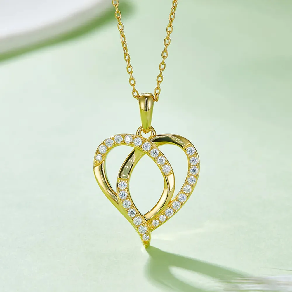 Moissanite 925 Sterling Silver Heart Shape Necklace sold by Gigi Laurent product image thumbnail 2