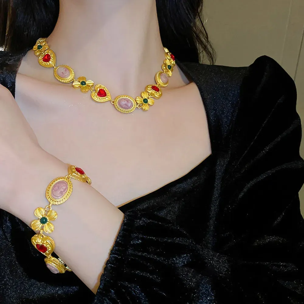 Copper Inlaid Rhinestone Necklace sold by Gigi Laurent product image thumbnail 3