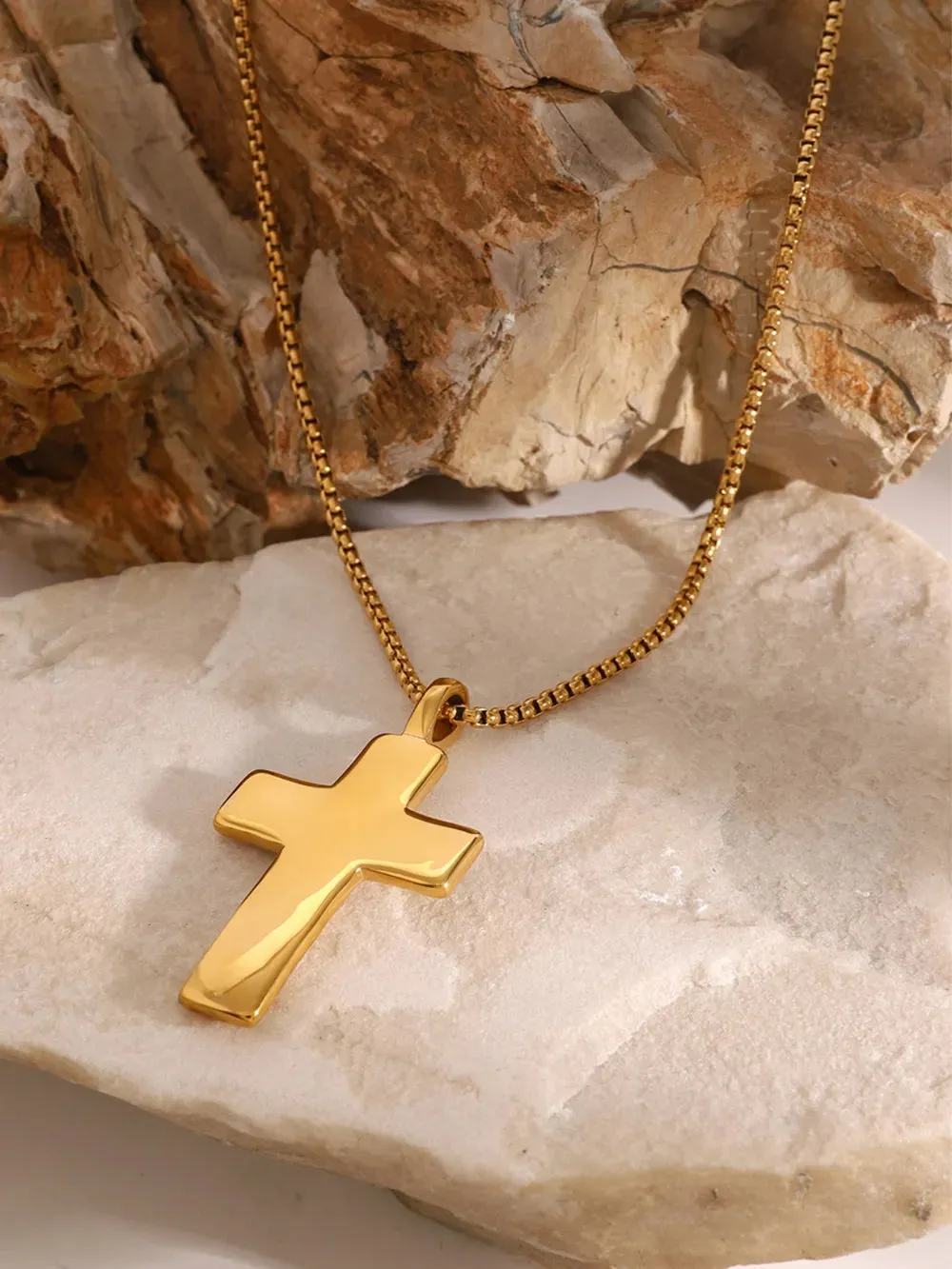 18K Gold-Plated Inlaid Zircon Cross Necklace sold by Gigi Laurent product image thumbnail 2