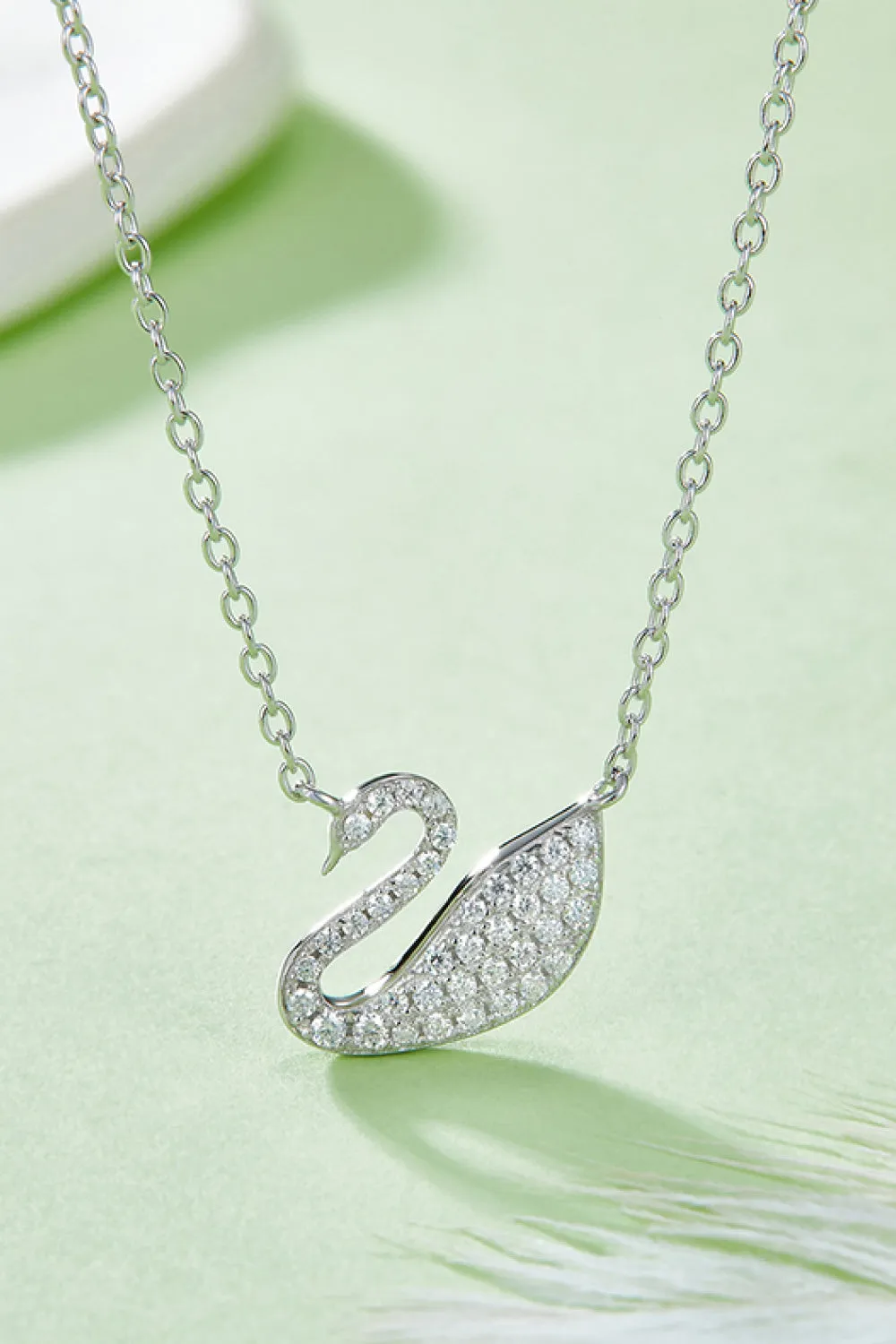Moissanite Swan 925 Sterling Silver Necklace sold by Gigi Laurent
