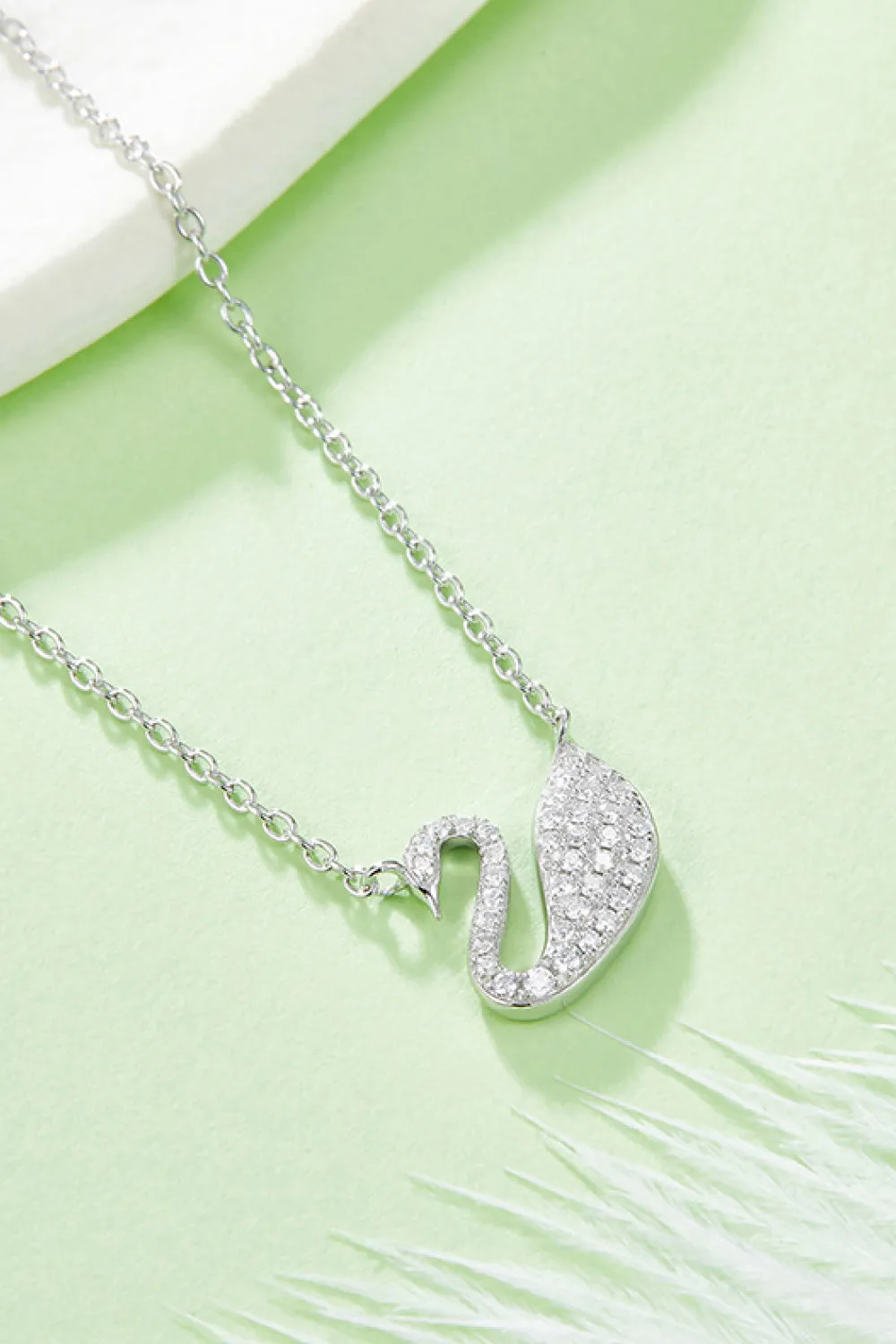 Moissanite Swan 925 Sterling Silver Necklace sold by Gigi Laurent product image thumbnail 3