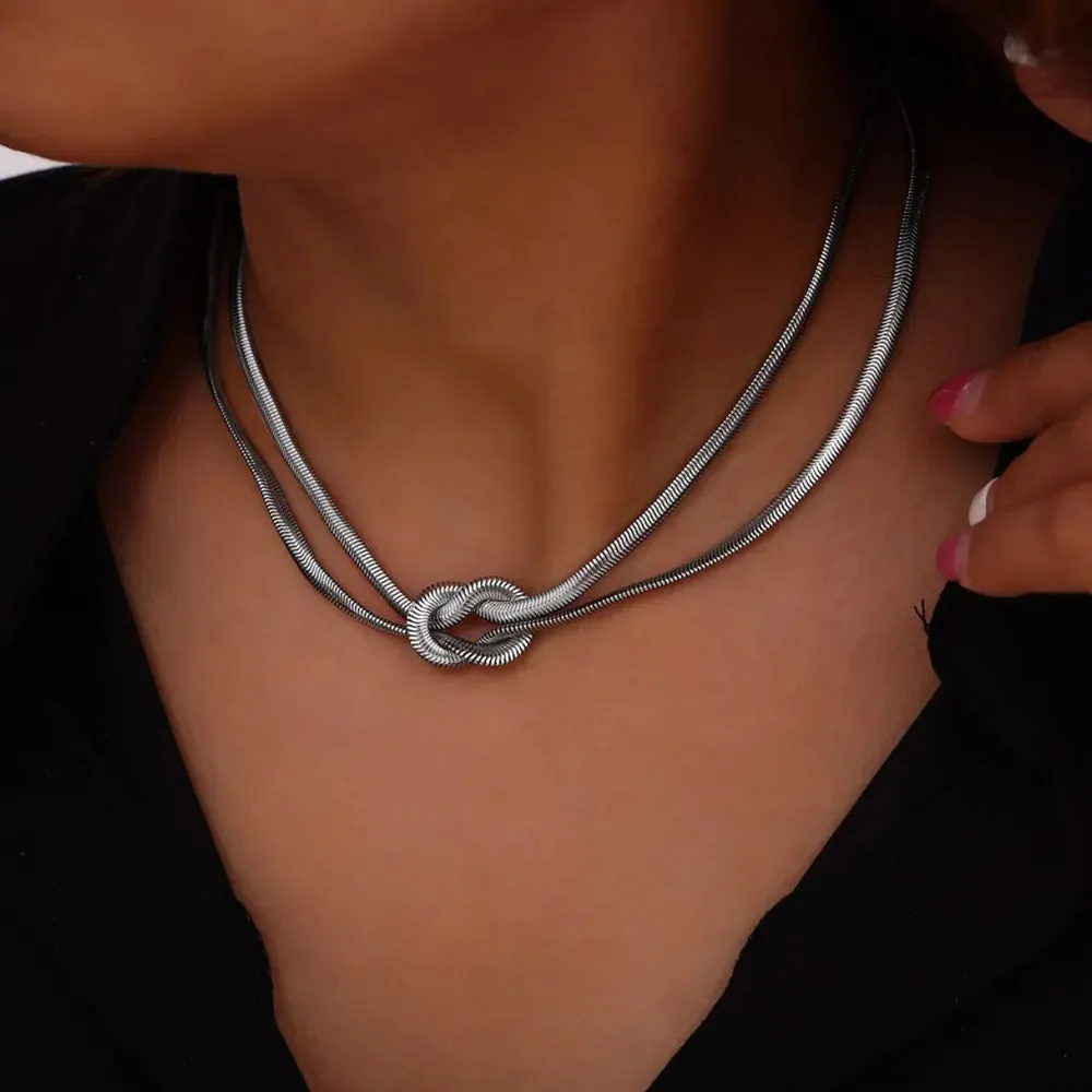 Titanium Steel Knot Necklace sold by Gigi Laurent product image thumbnail 5