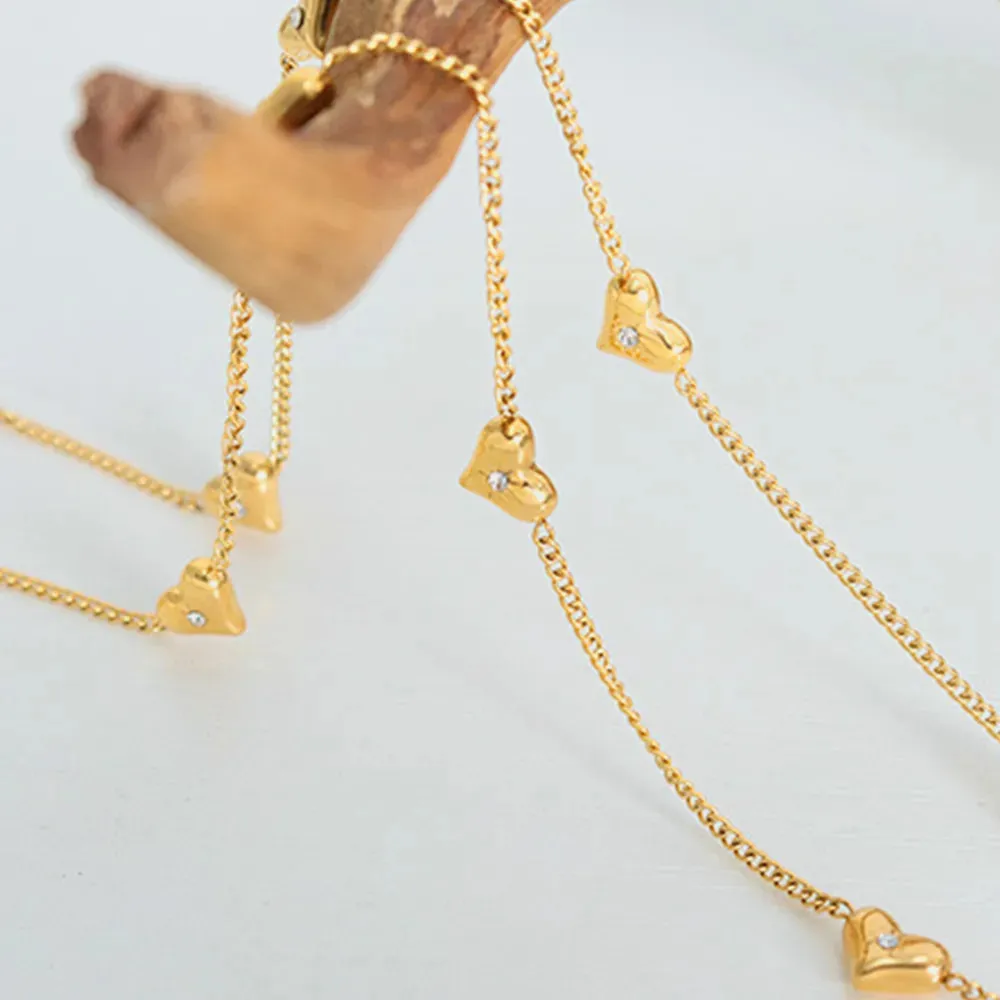 Titanium Steel Zircon Heart Necklace sold by Gigi Laurent product image thumbnail 2