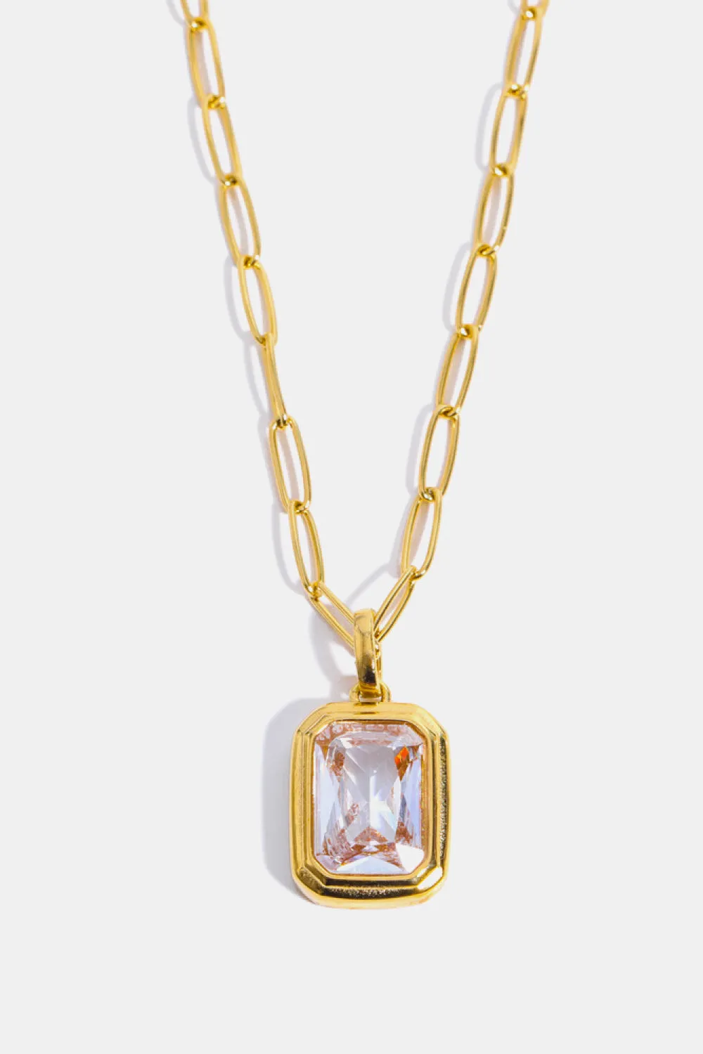 Zircon 18K Gold-Plated Geometrical Shape Pendant Necklace sold by Gigi Laurent product image thumbnail 5