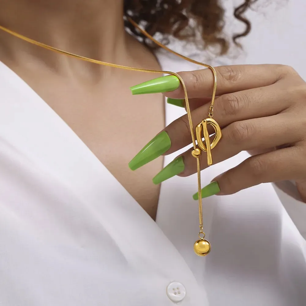 Stainless Steel Bead Necklace sold by Gigi Laurent product image thumbnail 3