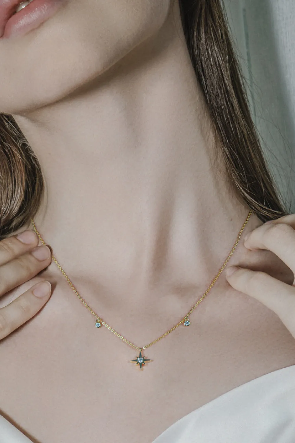 Moissanite North Star Pendant 925 Sterling Silver Necklace sold by Gigi Laurent product image thumbnail 3