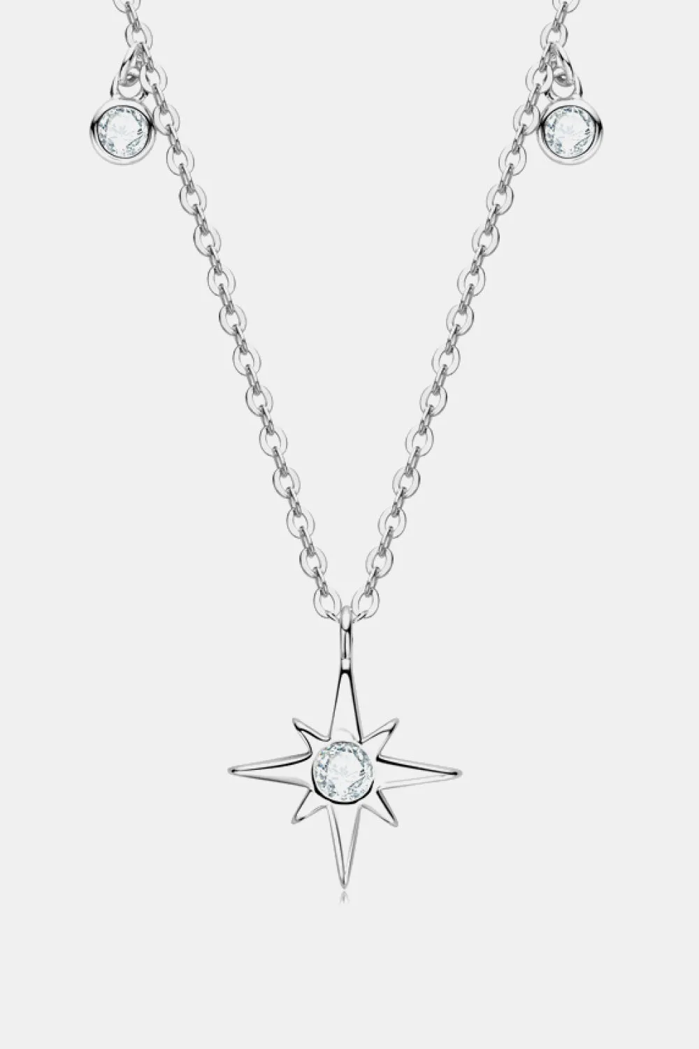Moissanite North Star Pendant 925 Sterling Silver Necklace sold by Gigi Laurent product image thumbnail 5
