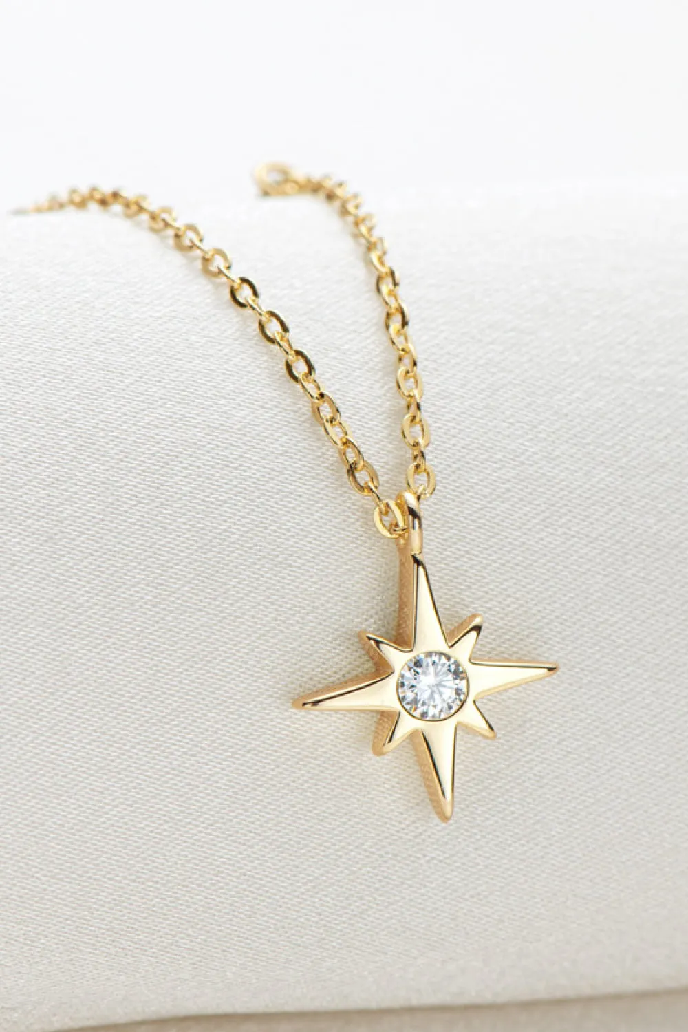 Moissanite North Star Pendant 925 Sterling Silver Necklace sold by Gigi Laurent product image thumbnail 2