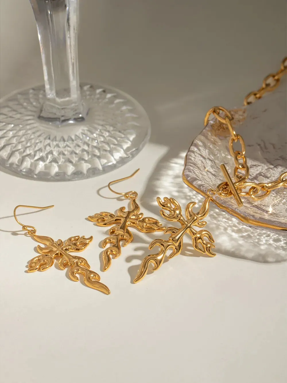 18K Gold-Plated Stainless Steel Cross Necklace sold by Gigi Laurent product image thumbnail 4