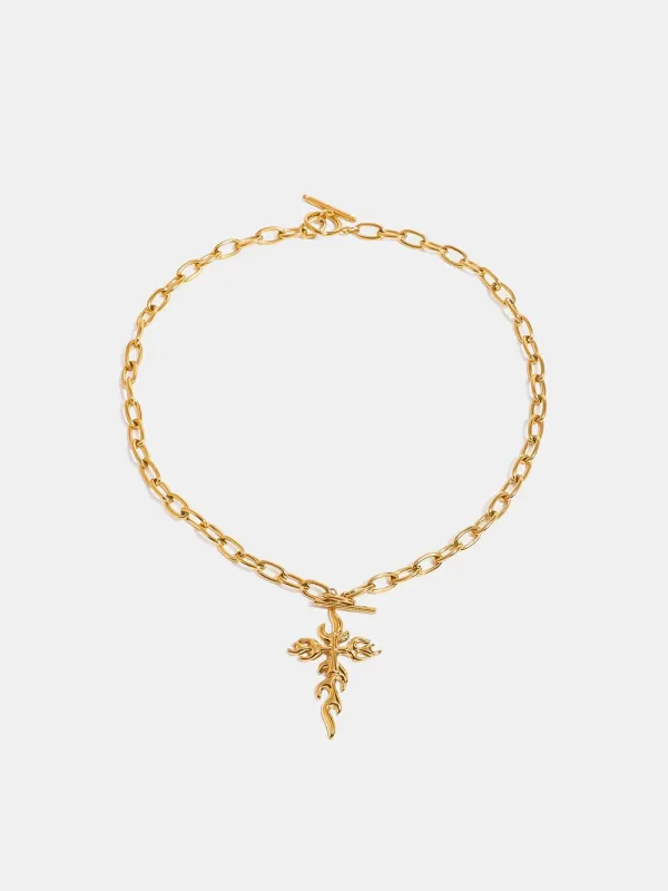 18K Gold-Plated Stainless Steel Cross Necklace sold by Gigi Laurent