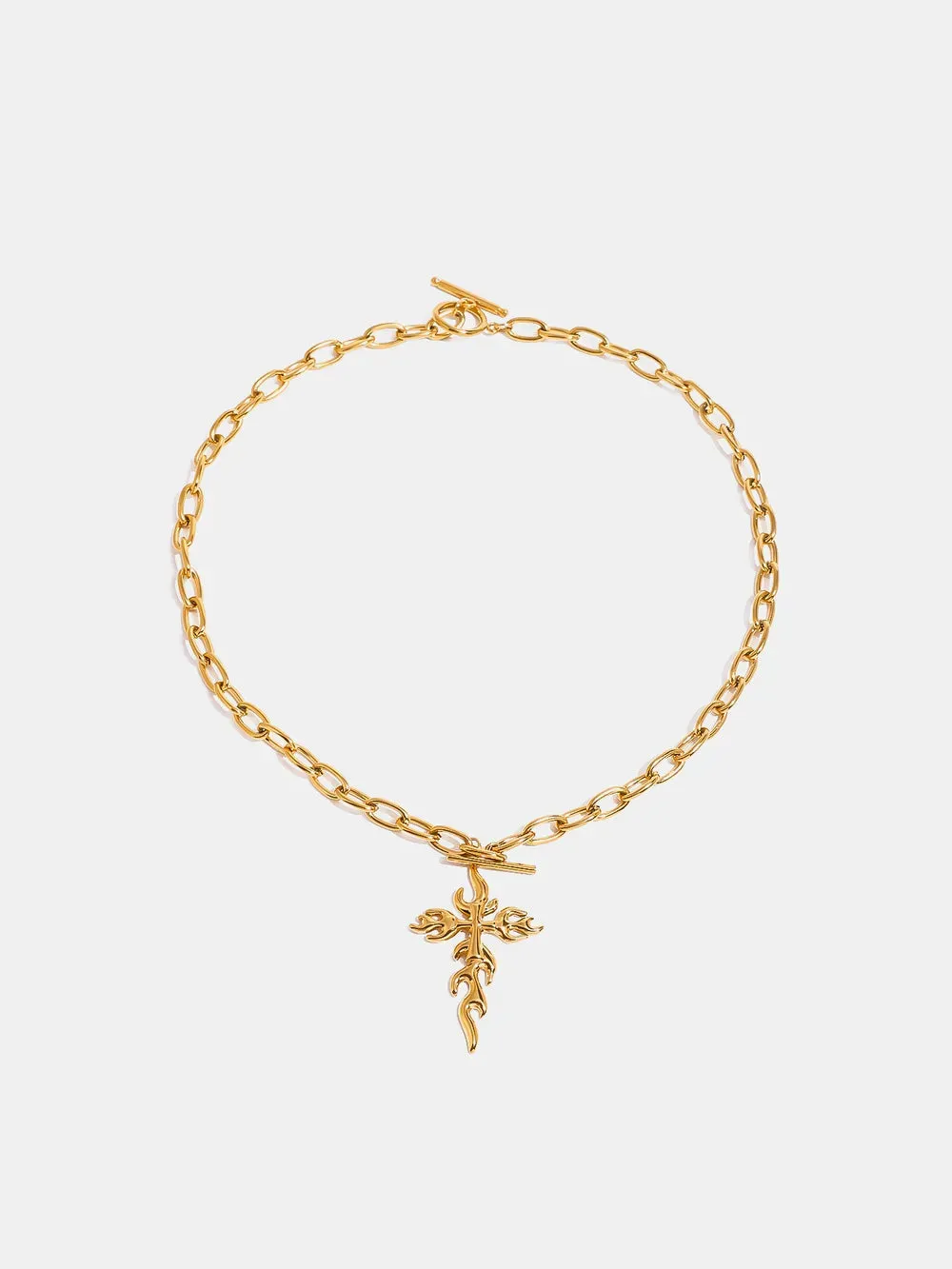 18K Gold-Plated Stainless Steel Cross Necklace sold by Gigi Laurent