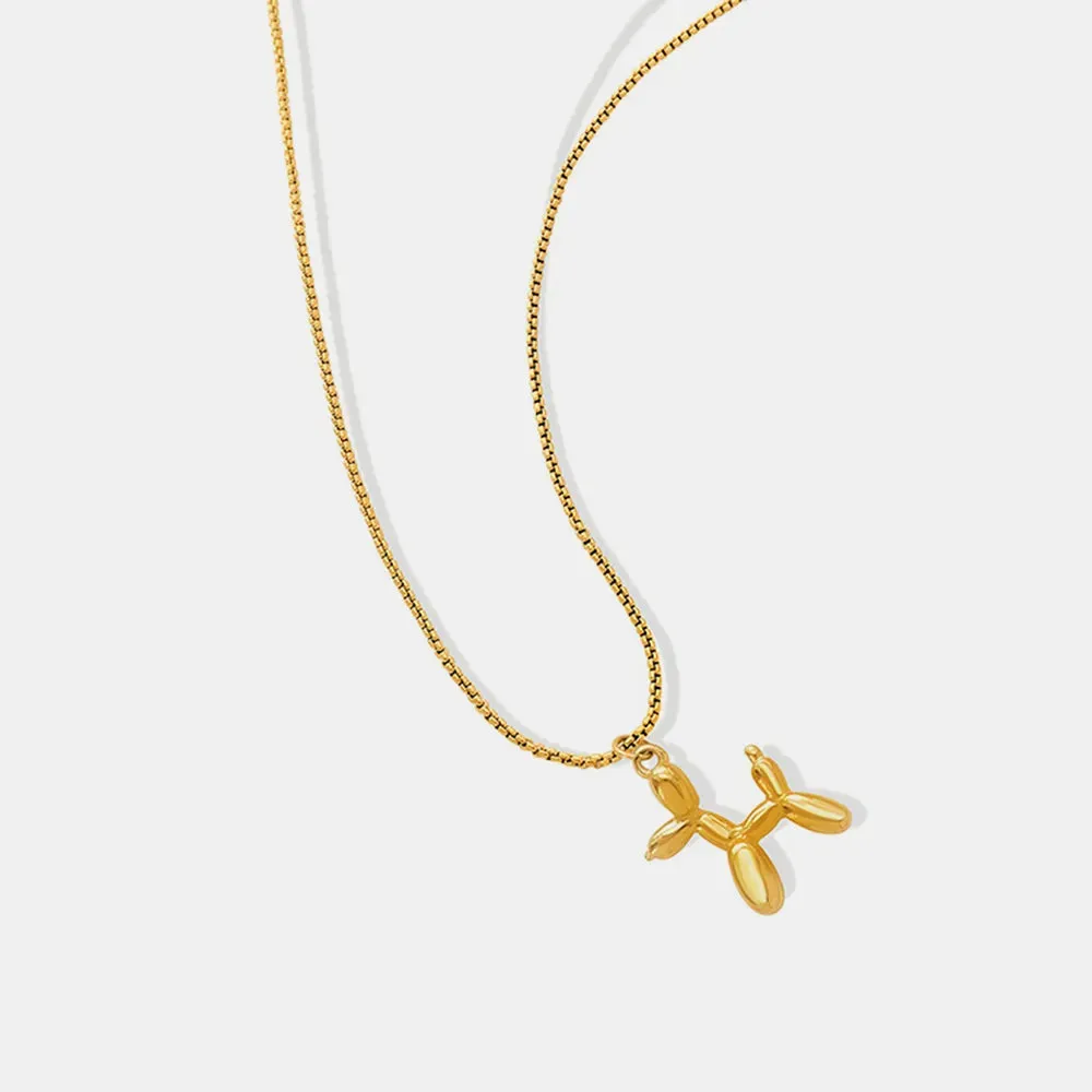18K Gold-Plated Titanium Steel Puppy Shape Pendant Necklace sold by Gigi Laurent