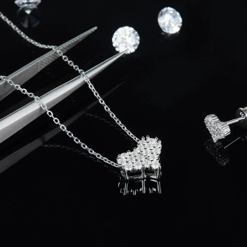 Moissanite 925 Sterling Silver Heart Necklace sold by Gigi Laurent product image thumbnail 4